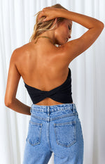 Jessica Black Twist Front Bandeau Top Image