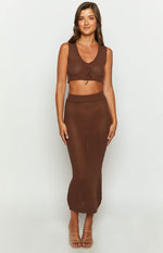 Jimmi Brown Knit Crop Top Image