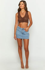 Jimmi Brown Knit Crop Top Image