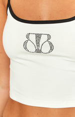 Jimmy White Rhinestone Crop Top Image