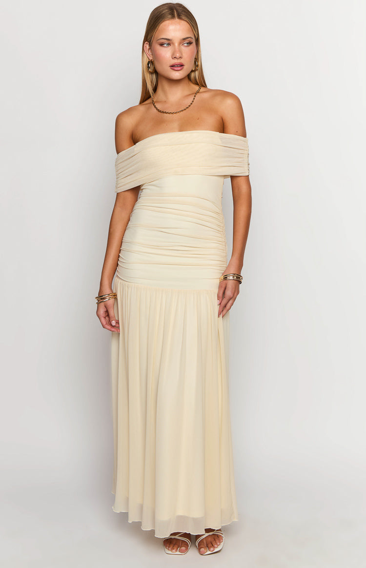 Joesy Cream Off The Shoulder Maxi Dress Image