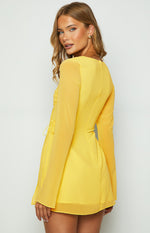 Lucy Yellow Long Sleeve Mini Dress Image