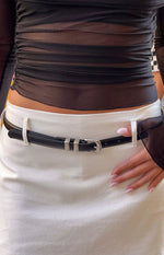 Kylee Thin Black PU Belt Image