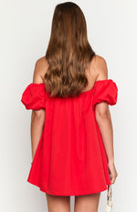 Jozette Red Off The Shoulder Mini Dress Image