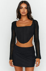 Jubel Black Crochet Bolero Image