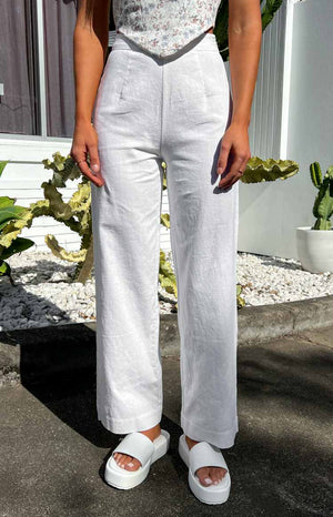 Julian Linen Pants White