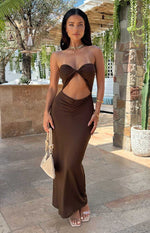 Juliete Brown Midi Dress Image