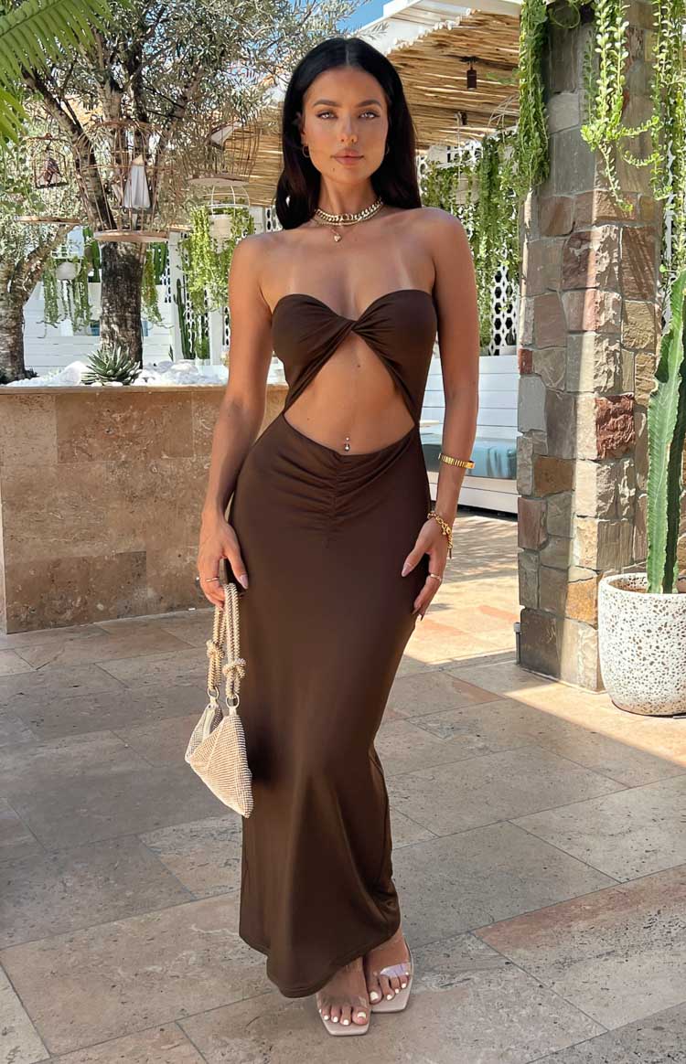 Juliete Brown Midi Dress Image