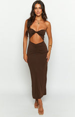 Juliete Brown Midi Dress Image