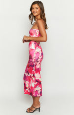 Juliete Pink Floral Midi Dress Image