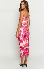 Juliete Pink Floral Midi Dress Image