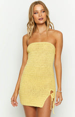 July Yellow Knit Mini Dress Image