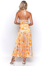 Juniper Orange Floral Maxi Skirt Image