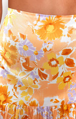 Juniper Orange Floral Maxi Skirt Image