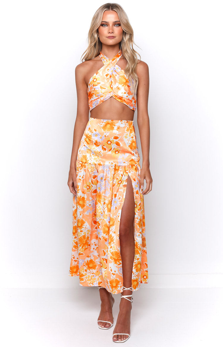 Juniper Orange Floral Top Image