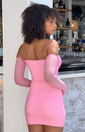 Kaliana Pink Off The Shoulder Mini Dress