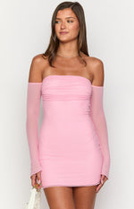 Kaliana Pink Off The Shoulder Mini Dress Image