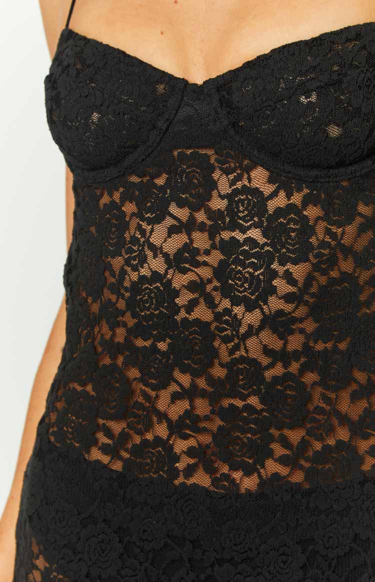 Kama Black Lace Maxi Dress Image