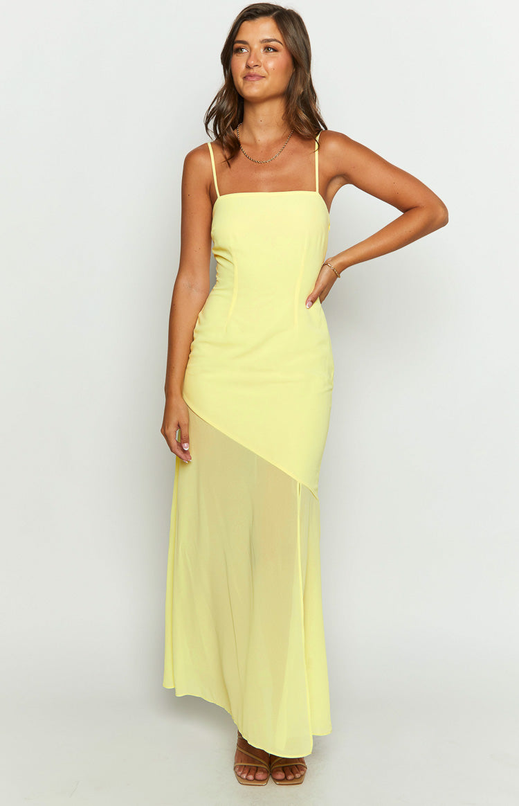 Karmic Yellow Chiffon Maxi Dress Image