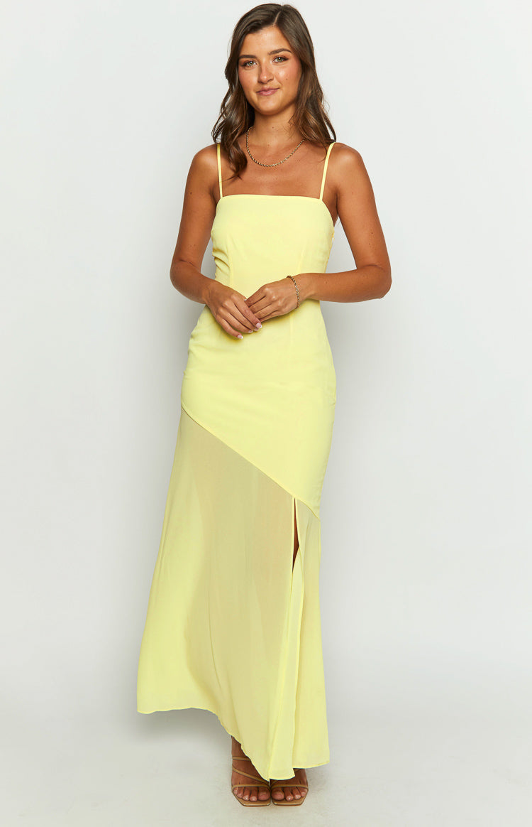 Karmic Yellow Chiffon Maxi Dress Image