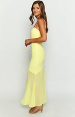 Karmic Yellow Chiffon Maxi Dress Image