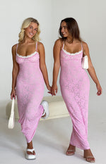 Kata Pink Lace Maxi Dress Image