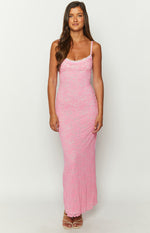 Kata Pink Lace Maxi Dress Image