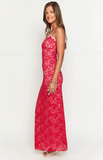 Kata Red Lace Maxi Dress Image