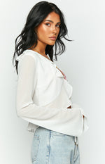 Kazan White Frill Top Image