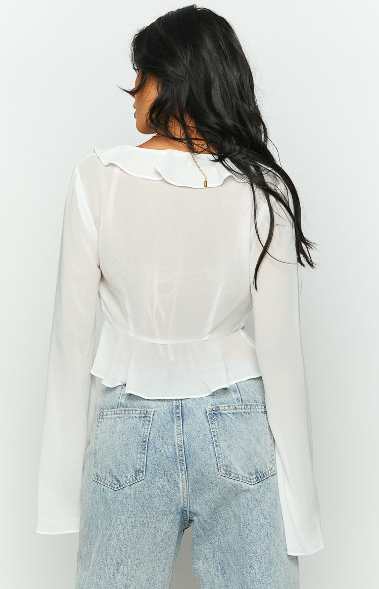 Kazan White Frill Top Image