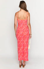 Kelly Orange Floral Maxi Dress Image