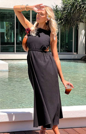 Kensie Black Backless Midi Dress