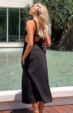 Kensie Black Backless Midi Dress Image