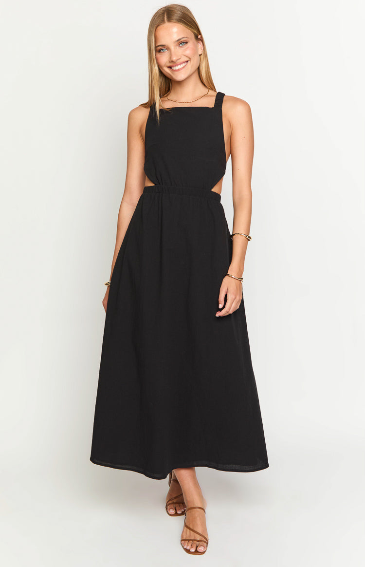 Kensie Black Backless Midi Dress Image