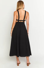 Kensie Black Backless Midi Dress Image