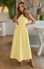 Kensington Yellow Backless Midi Dress Image