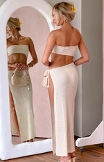 Kenza Beige Maxi Dress Image