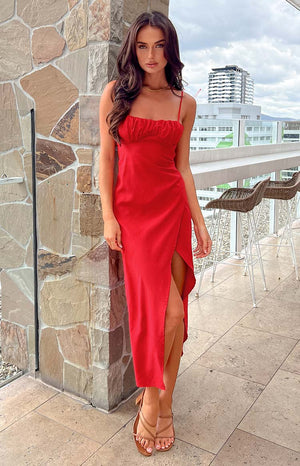 Kirrily Red Midi Dress