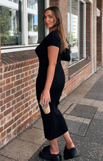 Knox Black Knit Midi Dress Image