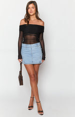 Kole Light Wash Denim Mini Skirt Image