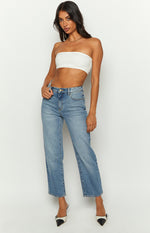 Kylen White Strapless Bandeau Crop Image