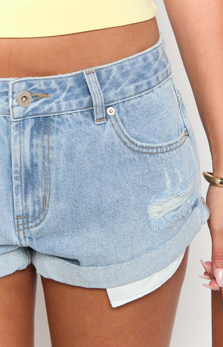 Lindsay Light Wash Denim Shorts Image