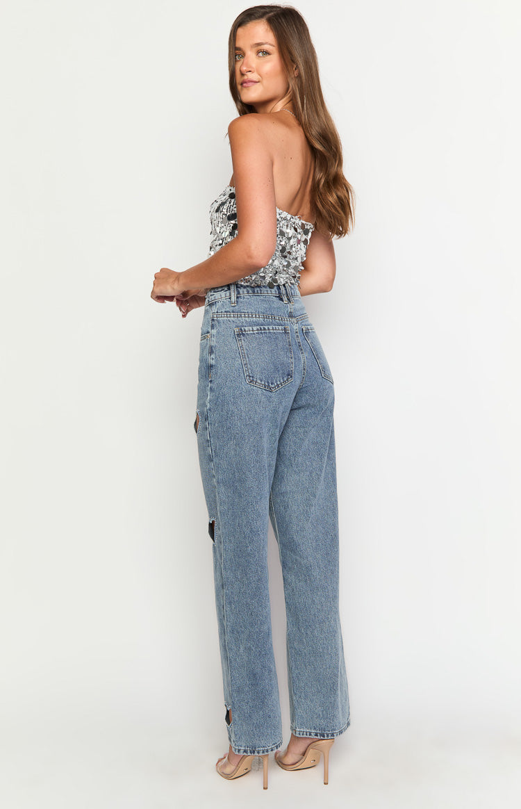 Lover Girl Mid Wash Denim Mid Rise Jeans Image