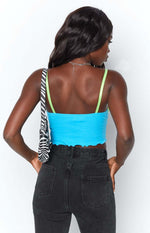 Octavia Lace Spliced Tank Top Blue Image