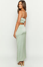 Lala Sage Satin Maxi Skirt Image