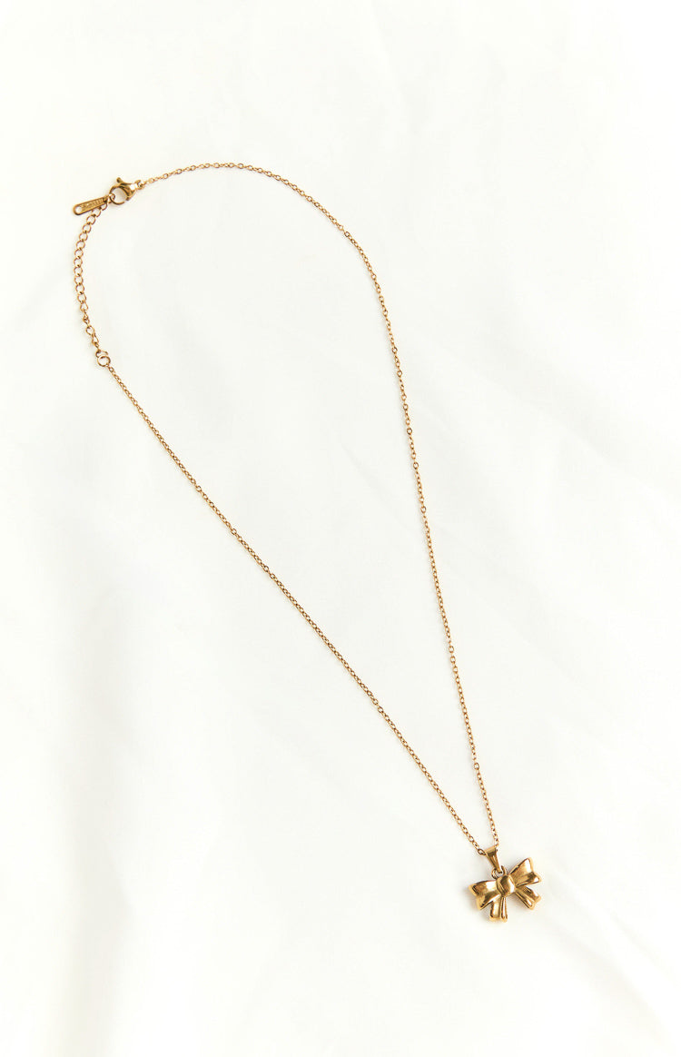 Landon Gold Bow Necklace Image