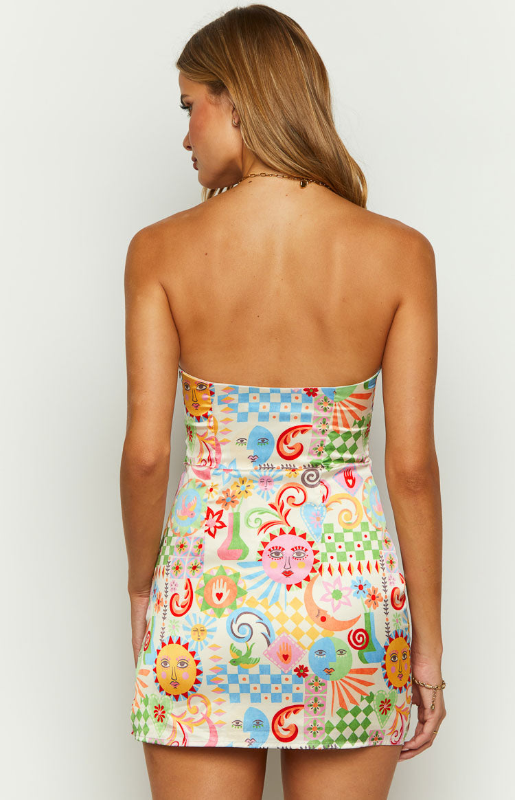 Lauren Summer Print Strapless Mini Dress Image