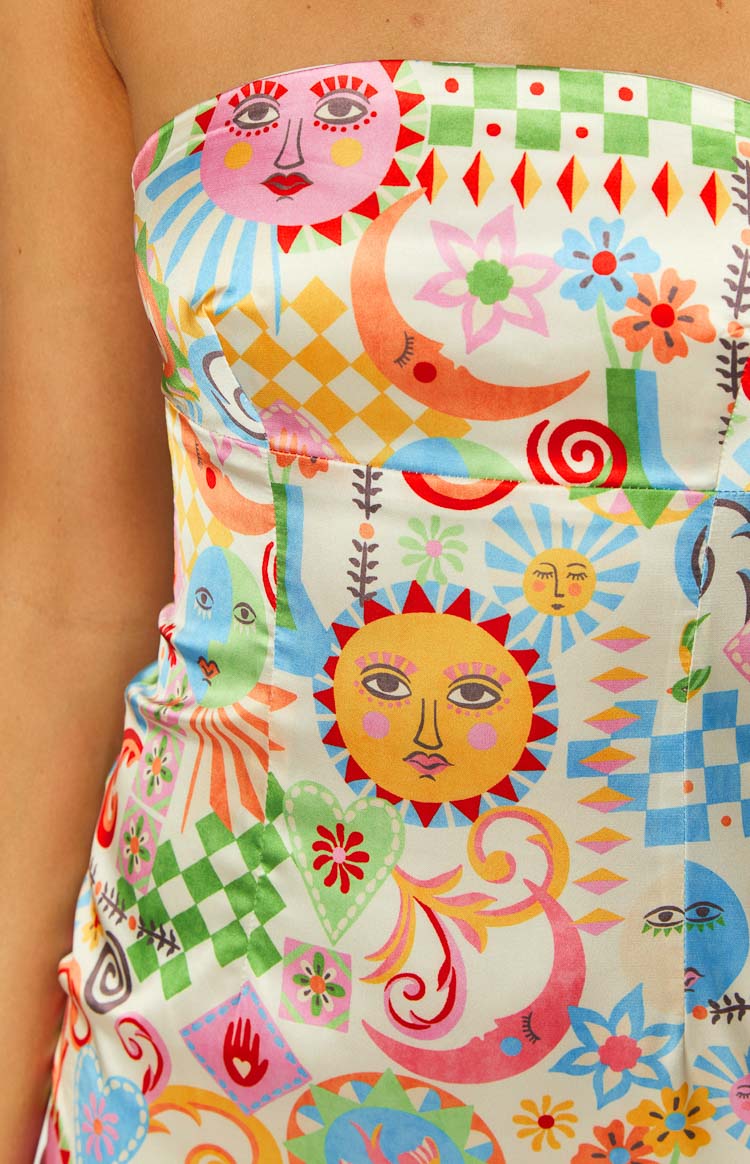 Lauren Summer Print Strapless Mini Dress Image