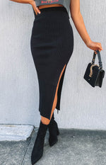 Laurena Knit Midi Skirt Black Image