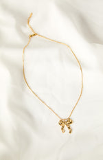 Leander Gold Bow Knot Pendant Necklace Image